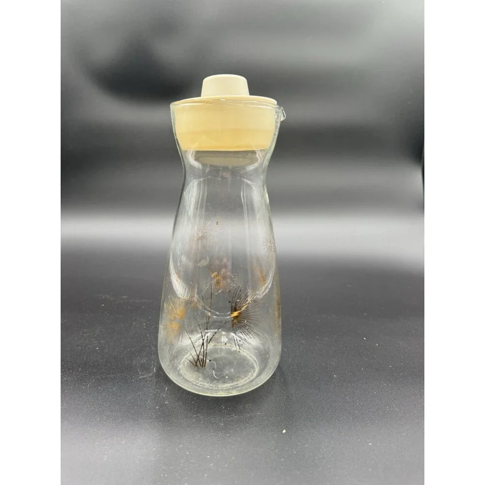 Pyrex Vintage  Carafe Glass Coffee Pot with Gold Accents